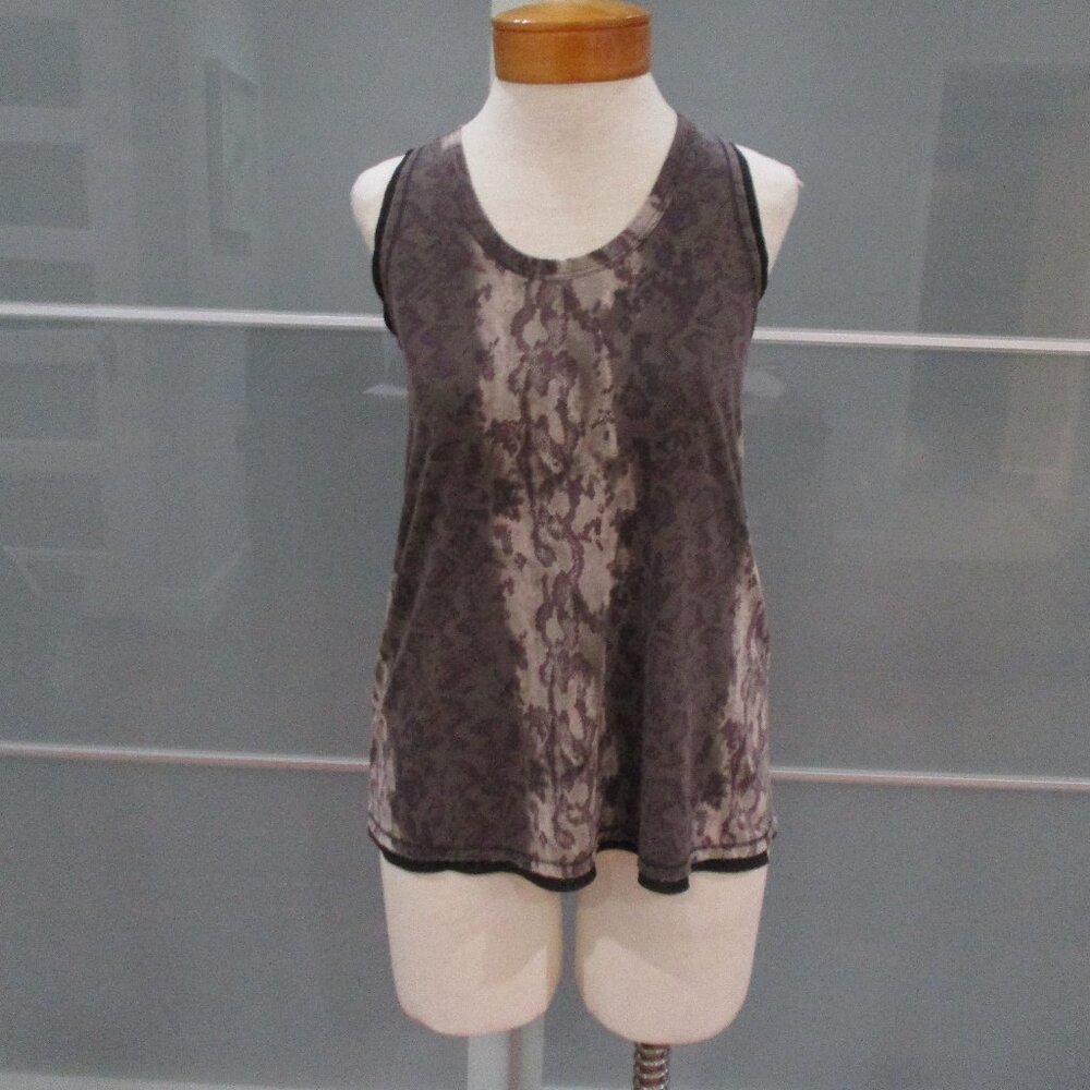 Allsaints Ami Masala Vest Tank Scoop Neck Racerback Snakeskin Print